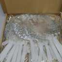Kathfly 50 Pcs Wedding Fans for Guests Bulk Plastic Clear Round Decorative Fans with Handle Thank You for Being Our Fan Gift for Ceremony Bridal Baby Shower Party Favors Decoration(Green Leaf)
