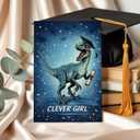 2 x Clever Girl Graduation Card 2026 Funny Dinosaur Happy Graduation Cards Gift for High School Student Daughter Son Him Her Friends Gifts Congratulations Graduate Diploma Grad Greeting Card 5.3''x8", 8x5.3 Inch