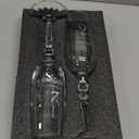 25th Anniversary Decorations Gifts for Couple, Classical Style 25th Wedding Anniversary Champagne Flutes Glasses, Crystal Champagne Glasses Set of 2, Gifts for husband, wife, Couple (Silver)