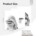 Bathroom Shark Wall Art Funny Animal Wall Decor Pictures Ocean Animal Canvas Wall Art Black White Shark Poster Bathtub Toilet Prints Funny Painting for Bathroom 12x16 Inch Unframed Set of 3