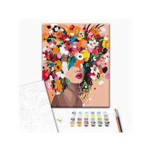 Ginkko Paint by Numbers for Adults Beginner & Kids Ages 8-12 with Wooden Frame Easy Acrylic on Canvas 9x12 inch with Paints and Brushes, Girls and Flowers (Include Framed)