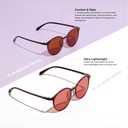 BRADDELL Indoor FL-41 Rose & Outdoor FL-60 Brown Tinted Migraine Light Sensitivity Glasses for Fluorescent LED Glare, Photophobia and Concussion (MEDIUM-SMALL)