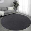 Round Area Rugs for Living Room Bedroom, 6x6 Feet Dark Grey Ultra Soft Thickened Memory-Foam Modern Indoor Circle Rug, Comfy Minimalist Circular Carpets for Girls Boys Nursery Dorm Home Decor