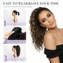 18 Inch Ponytail Extension - Wavy Pony Tails Hair Extensions, Claw Clip Ponytail Extension, Synthetic Hair Extensions Ponytail, Clip in Ponytail (Color: Medium Brown with Blonde Highlights)