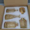 Glass Bud Vase Set of 5, Gold Amber Small Flower Vases for Centerpieces in Bulk, Mini Vintage Vase for Rustic Wedding, Home,Table Decoration