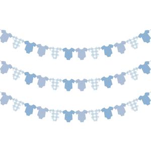 Blue Bodysuit Decoration Banner, Blue Gingham Party Decorations, Baby Shower Party Supplies Birthday Banner Decor for Boys Girls Baby Shower Decorations