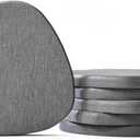 Instant Dry Stone Absorbent Diatomite Coaster Set of 6 for Drinks Wine Coffee, Modern Unique Cup Diatomaceous Earth Coasters for Coffee Table Office Desk, Deep Grey