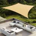 Waterproof Sun Shade Sails Canopy Awning Shelter, Rectangle Shade Cloth UV Block Sunshade Fabric, Outdoor Cover Awning Shelter for Backyard Yard Deck Patio Garden Outdoor Activities (Yellow)