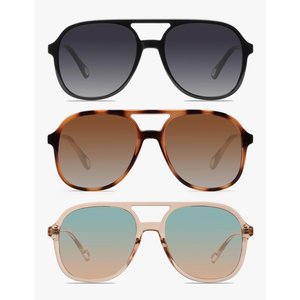 YDAOWKN Retro Square Aviator Sunglasses for Womens Mens Vintage 70s Double Bridge Sun Glasses