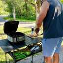 LET'S CAMP Folding Camping Table, Portable Aluminum Roll-up Picnic Backpacking Table with Adjustable Height, Large Storage and Carrying Bag for Picnic, Camping, BBQ, Party, Backyard, Beach