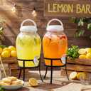 Havawish 2 Pack 1.16 Gallon Drink Beverage Dispenser with Stand for Parties Plastic Water Lemonade Juice Dispenser with Spigot and Lid for Countertop Weddings(White)