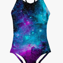 Idgreatim Girls One Piece Swimsuits Quick Dry Beach Swimwear Bathing Suit for Beach 3-12 Years, 2 XL