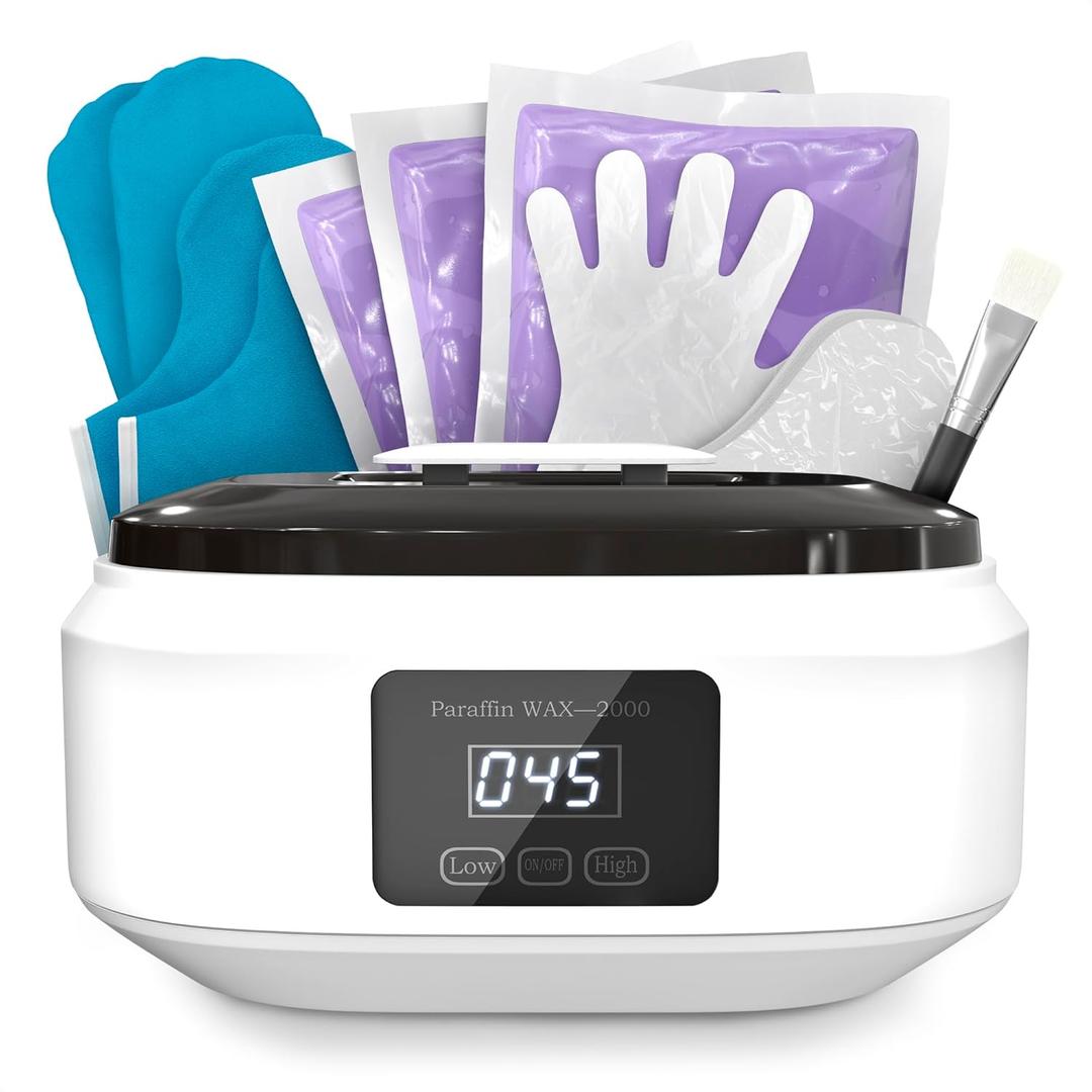 Paraffin Wax Machine for Hand and Feet  3400ml Hand Wax Paraffin Machine with Fast Heating, Adjustable Temperature 2 Heat Modes Accessories Kit - Relaxing Spa at Home Anytime, Hand & Foot Smooth Skin (Black)