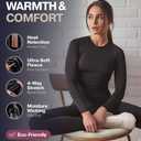 Thermajane Long Johns Thermal Underwear for Women Fleece Lined Base Layer Pajama Set Cold Weather (2X-Large, White) (White)