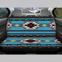 WELLFLYHOM Aztec Print Universal Rear Split Bench Seat Cover for Cars Truck SUV No Headrest Tribal Turquoise Geometric Stripe Design Back Seat Backrest Saddle Blanket Protector Set of 2
