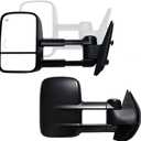 Towing Mirrors Compatible with 2007-2014 Chevy Silverado 1500 2500 3500 Suburban GMC Sierra Yukon with Power Heated Arrow Signal Light Black Side Mirrors Set