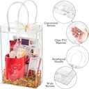 Ohuimrt 30 PCS Clear Plastic Gift Bags with Handles, 6.3 x 9.84 x 3.15 Inches Reusable Party Favor Bags with Ribbon Transparent Gift Wrap Bags Bulk for Weddings Birthdays