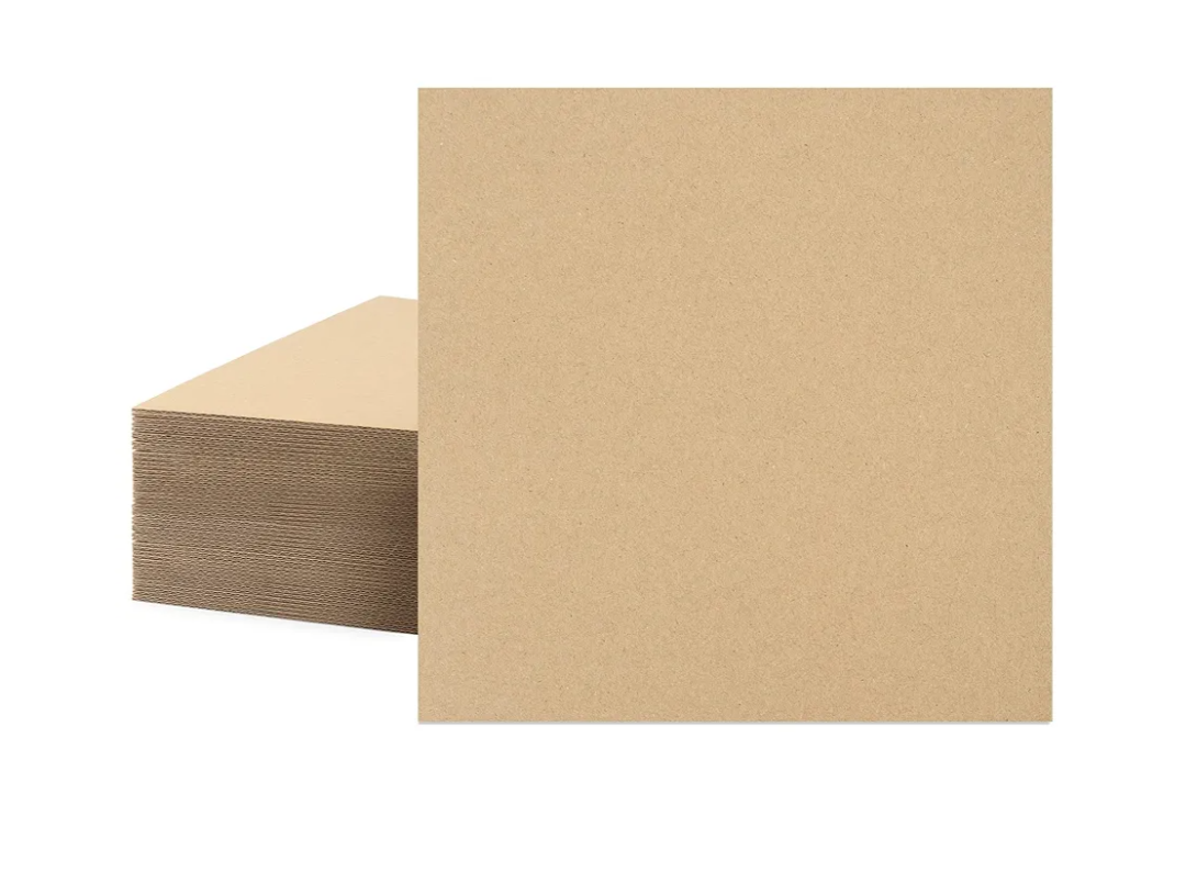 Mat Board Center, 50 Corrugated Cardboard Sheets 10x10 Inches Flat Card Board Inserts for Packing, Shipping, Mailing, DIY Crafts