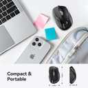 TECKNET Wireless Mouse, 2.4G Ergonomic Optical Mouse, Computer Mouse for Laptop, PC, Computer, Chromebook, Notebook, 6 Buttons, 24 Months Battery Life, 2600 DPI, 5 Adjustment Levels - Black