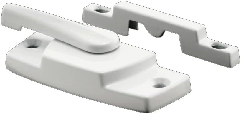 Prime-Line F 2768 Sash Lock, 2-1/4 In. Hole Centers, Fits Single and Double Hung Windows, Diecast, White (Single Pack)