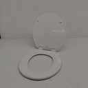 Mayfair Cameron White Toilet Seat, Non Slip Heavy Duty Wood, Easy Clean, Round