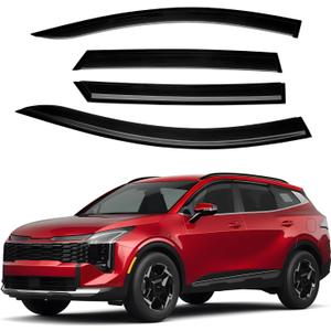 Canvcle Rain Guards - Window Visors Compatible with 2023-2025 2026 Kia Sportage Accessories, Outside-Mount Tape-On Side Window Wind Deflectors, Vent Visors Shades Rainproof 4PCS