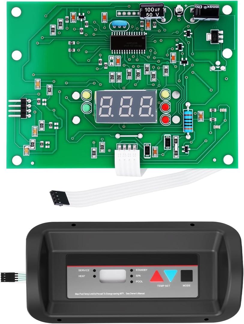 IDXL2DB1930 & FDXLBKP1930 Display Board with Control Panel Bezel Keypad Compatible with Hayward Universal H-series Pool Low Nox Heaters H250IDL2 H150FDN H200FDN H250FDN H300FDN H350FDN H400FDN