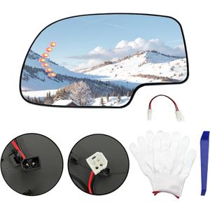 Left Driver Side Mirror Replacement For 03-07 Chevy Silverado,Cadillac,Gmc Sierra,Yukon 2003 2004 2005 2006 2007 With Heated,Rear Holder &Led Turn Signal,Truck Mirrors