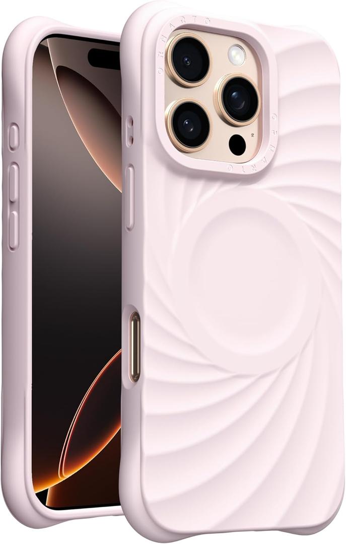 ORNARTO Vortuxe for iPhone 16 Pro Max Case 6.9" | 2X MIL-STD Drop Protection | Compatible with MagSafe | Sleek Aesthetic Liquid Silicone Phone Cover - Pale Rose Quartz