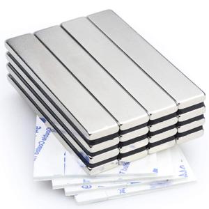 16 Pack Strong Neodymium Bar Magnets with Double-Sided Adhesive, MIKEDE Rare Earth Metal Neodymium Magnet - 60 x 10 x 3 mm (Silver)