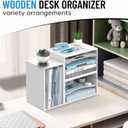 3-Tier Paper Organizer for Desk, Adjustable Mail Organizer, White