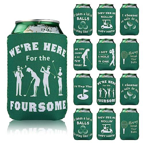 LFZHAN For Golf Beer Can Cooler,10 Pack Bachelor Party Can Sleeves Neoprene Insulator Drink Glasses Wedding Outdoor Activities Supplies Golfer Gifts