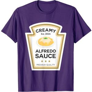 Creamy Alfredo Sauce Condiment With Jesus Christian Family T-Shirt L