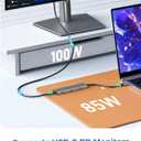 USB C Video Splitter for USBC PD Monitor, Portable Screen, Type C Monitors, 4-Port USB-C 3.2 Gen 2 10Gbps Hub, DP Alt 4K@30-60Hz, 100W PD, for Win/Chrome Laptop, AR Glasses, Game Console