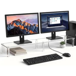 Novabright 40" Extra Long Acrylic Monitor Stand Dual Monitor Riser