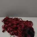 Long Ombre Red Wavy Wig for Women 26 Inch Middle Part Curly Wavy Wig Natural Looking Synthetic Heat Resistant Fiber Wig for Daily Party Use