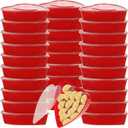 30Pcs Valentine's Day Heart Shaped Container Box, Reusable 16.9 Oz Red Heart Shaped Food Storage Containers Dessert Box with Lids for Valentine's Day Wedding Party Supplies Fruit Vegetable Dessert