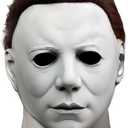 Scary Halloween Mask for Adults Realistic Classic White Full Head Latex Masks Creepy Cosplay Costume Props, One Size