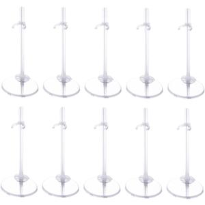 XJMWXHFC 10pc Adjustable Doll Display Holders, Clear Plastic Action Figure Stands, Transparent Support for 11-13 Inch Tall Dolls