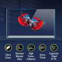 LAQUAL 10 Gallon Ultra Clear Glass Fish Tank, Rimless Low Iron Aquarium for Betta/Nano/Goldfish/Snail/Shrimp, Big Fish Tank & Cover Set & Feeding Ring & Cleaning Tools