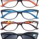 Reading Glasses Womens Readers Ladies Stylish Cheaters +2.50 W/Sun Reader Glasses Lightweight Comfortable Cute Glasses for Reading Outdoor 6 Pack
