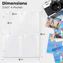 Dunwell Photo Sleeves for 3-Ring Binder, (3.5x5, 100 Pack) for 800 Pictures, Each Photo Page Holds 8 Pictures or 4 Seed Packets, Acid-Free Poly Plastic 3.5 x 5 Album Refill Pages