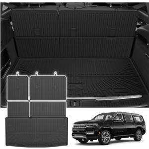 Cartist Cargo Liner for Jeep Wagoneer/Jeep Grand Wagoneer (Not fit L) 2022-2026, All Weather Cargo Mats for Wagoneer Accessories, Heavy Duty TPE Trunk Mat, Car Accessories