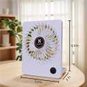 Personal Battery Operated Desk Fan, Rechargeable Fan, 2000mAh Battery, Power Display and 180 Tilt Folding, Ultra Quiet and Portable, Office, Camping, in Car (White), Compact