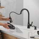 Delta Boyd Matte Black Kitchen Faucet with Pull Down Sprayer and Soap Dispenser, Modern Single Hole Kitchen Sink Faucet, Single Handle, Matte Black 19893Z-BLSD-DST