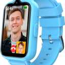 4G Kids Smart Watch with GPS Tracker, Kids Cell Phone Watch with Video & Voice Calling Texting Alarm SOS Calculator Pedometer Camera School Mode Math Game, Smart Watch for Boys Age 5-12(Blue)