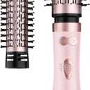Rotating Hair Dryer Brush Ceramic, Blow Dryer Brush 2 Spin Brushes Set 1.5 Inch &2 Inch, One-Step Hot Air Brush Volumizer, Smooth, C-Curls|Pink
