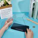 OLYCRAFT Clear Plastic Display Case 7x3.5x4 Inch Display Stand Box Self-Assembl Display Case with Black Base Dust Proof Protection Showcase for Collection Bricks Blocks Models
