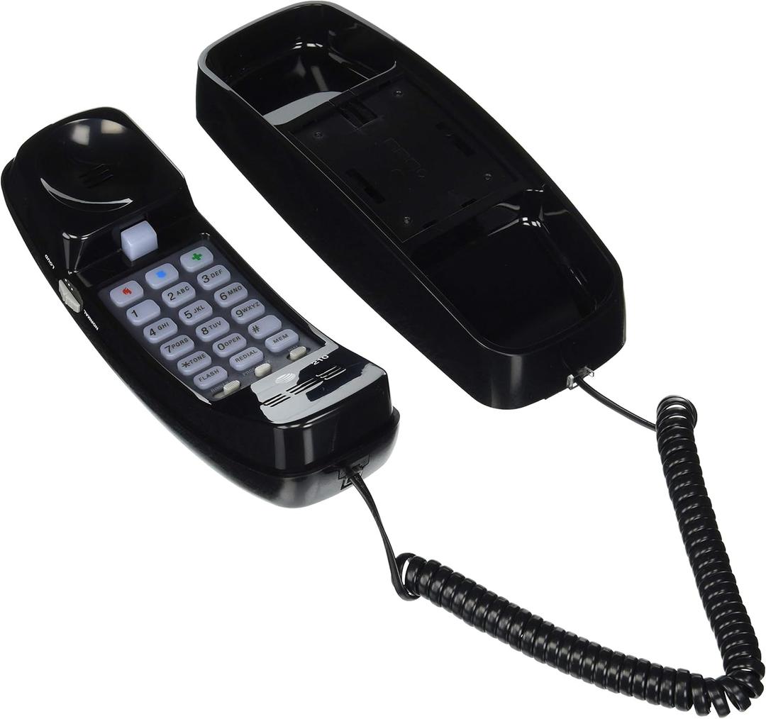 AT&T 89-0008-05 Model 93040; AT&T 210 Trimline Corded Phone, Black