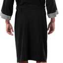 IZOD Men's Waffle Knit Kimono Robe, Black, One Size